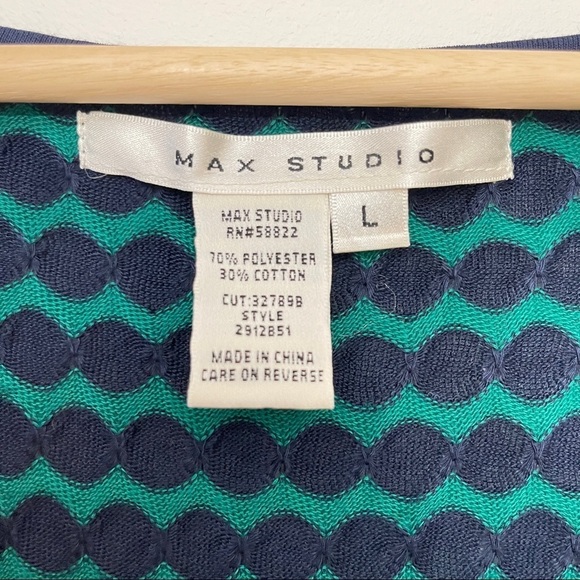 Max Studio Polkadot‎ Lightweight Knit Peplum Pencil Skirt Dress - Picture 3 of 8